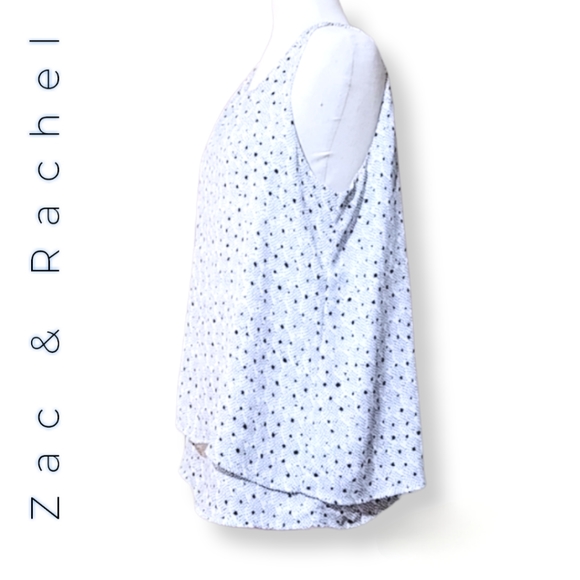 Zac & Rachel Black and White Polka Dots Sleeveless Swing Top, Woman's Large - Picture 10 of 10
